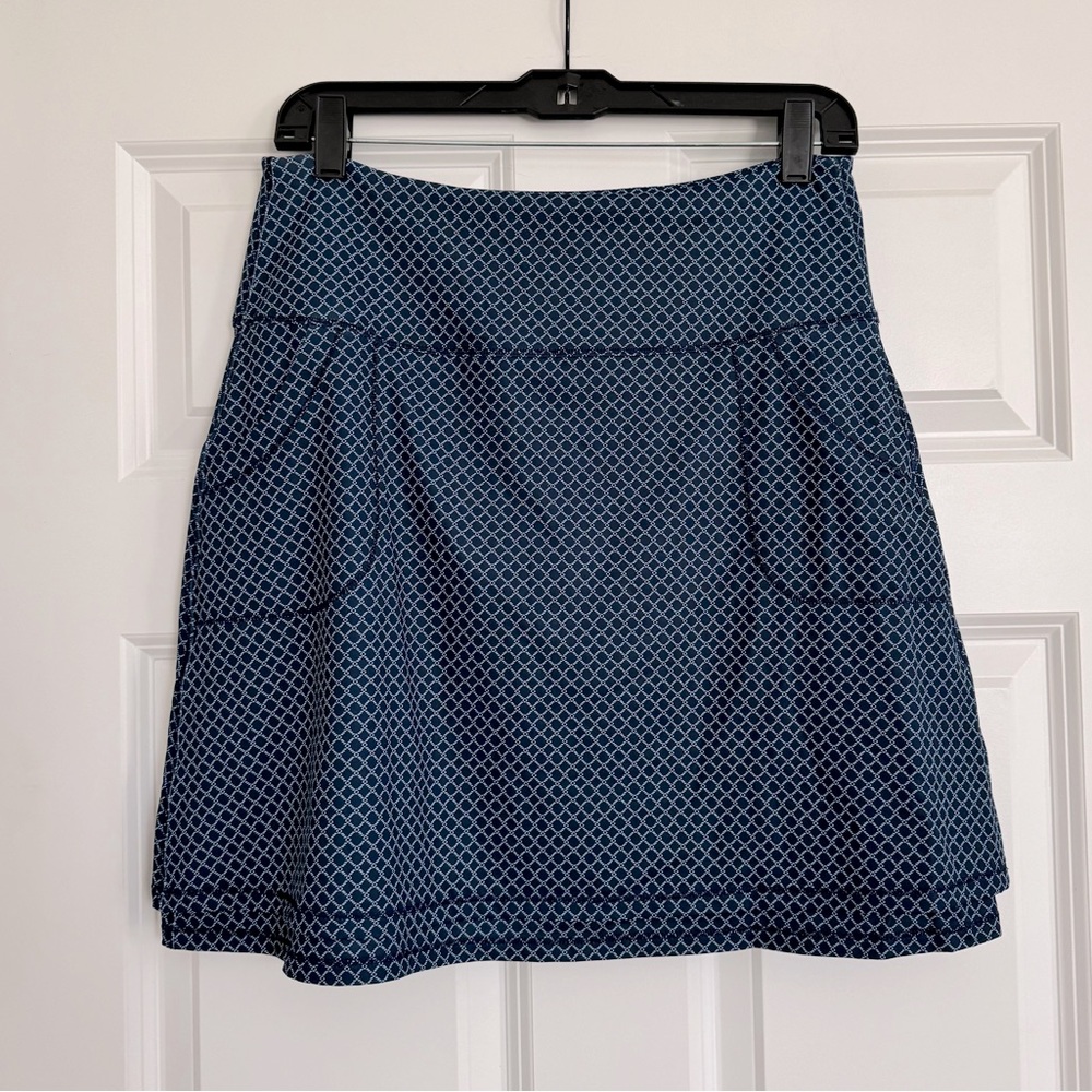 Peter Millar Golf Penny Convertible Swing Skort Navy Squareknot 18” Medium (A)
